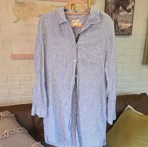 C&C California Blue and White Linen Shirt